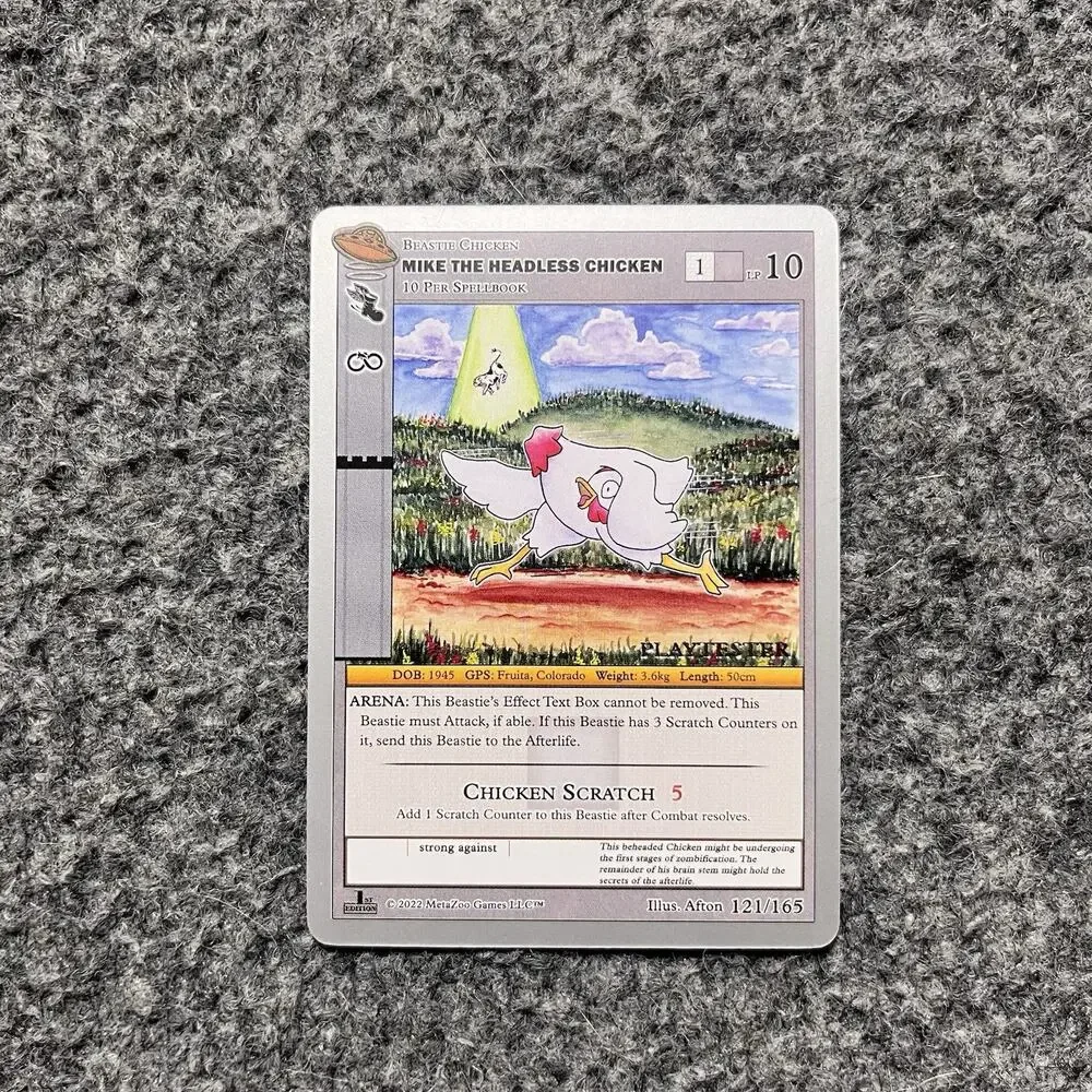 Metazoo Playtester Mike The Headless Chicken UFO 1st Edition Silver Border